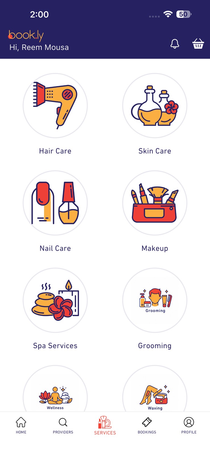 Bookly services screen